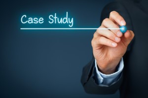 Case study heading - background template for business presentation.