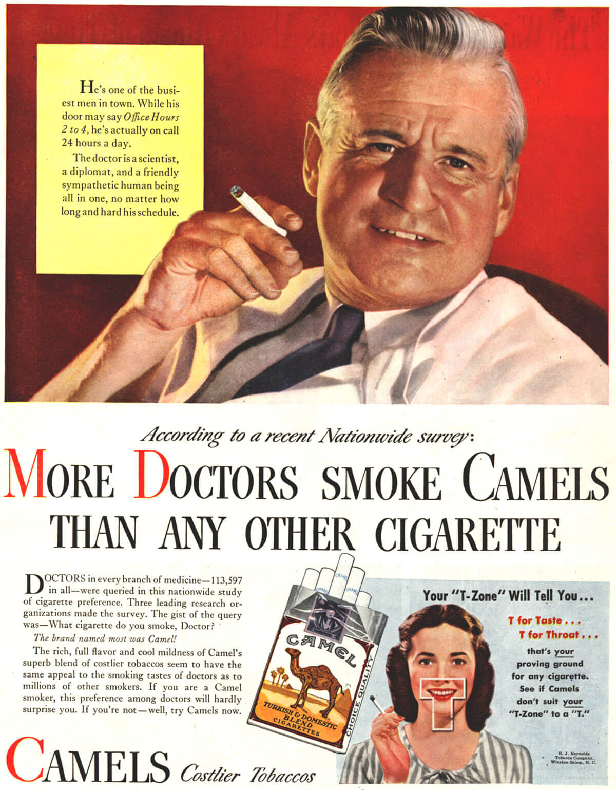 Camel Cigarettes ad featuring doctors