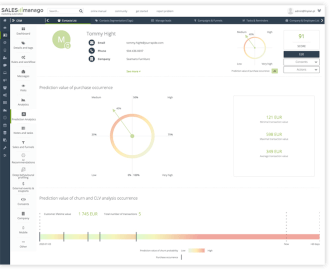 Purchase, CLV and customer churn prediction. Implementation of SALESmanago road map May 2020