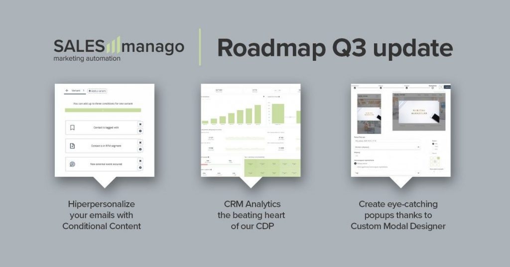 SALESmanago Roadmap Q3: Conditional Content, Custom Modal Designer, and sharing marketing resources between accounts for Enterprise clients