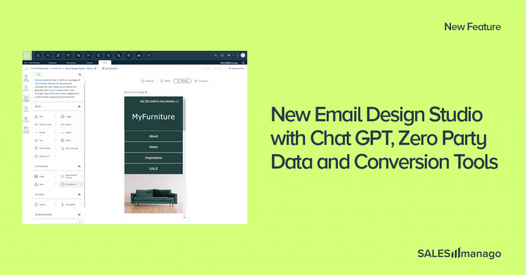 Get more eCommerce conversions and collect Zero-Party Data with the new mobile-first, feature-rich Email Design Studio