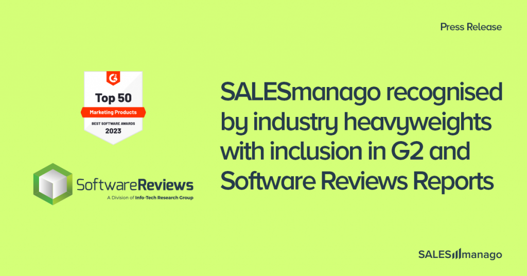 SALESmanago recognised by industry heavyweights with inclusion in G2 and Software Reviews Reports